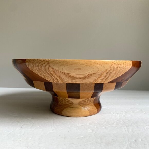Jay Young Handcrafted Handmade Turned Wood Pedestal Bowl - Picture 3 of 6
